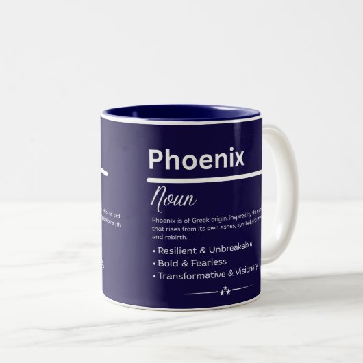 Tasse 2 Couleurs Phoenix Personalized Name (Devant droit)
