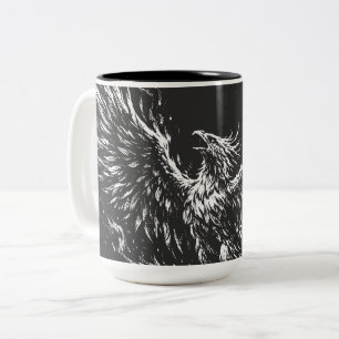 Tasse 2 Couleurs Phoenix renaissant des flammes par BurnsInHell