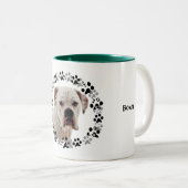 Tasse 2 Couleurs Photo blanche de boxeur (Devant droit)