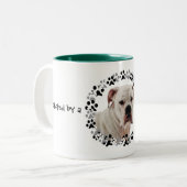 Tasse 2 Couleurs Photo blanche de boxeur (Devant gauche)