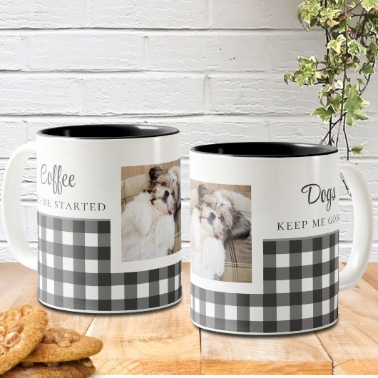 Tasse 2 Couleurs Photo Chien blanc noir