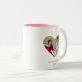 Tasse 2 Couleurs Photo & Coeur Valentine Couple personnalisé modern (Devant droit)