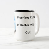 Tasse 2 Couleurs Photo de chat mignon (Devant droit)