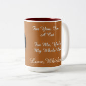 Tasse 2 Couleurs Photo de chat mignon Texte (Devant droit)
