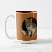 Tasse 2 Couleurs Photo de chat mignon Texte (Gauche)