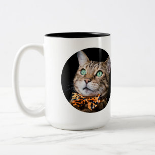 Tasse 2 Couleurs Photo de chat personnalisée avec texte   Cadeau pe