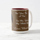 Tasse 2 Couleurs Photo de chat roux Texte (Devant droit)