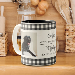 Tasse 2 Couleurs Photo de chien noir et blanc