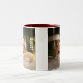 Tasse 2 Couleurs Photo de Cute Little Orange Fox (Centre)