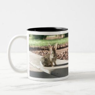 Tasse 2 Couleurs photo de lapin de Pâques printemps