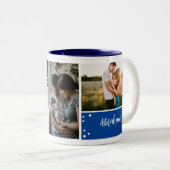 Tasse 2 Couleurs Photo de Noël Blue Holiday Collage Deux tons (Devant droit)