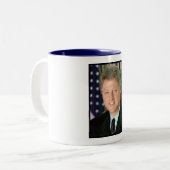 Tasse 2 Couleurs Photo du président Bill Clinton à la Maison Blanch (Devant gauche)