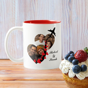 Tasse 2 Couleurs Photo en forme de coeur de couple, Mariage, Person