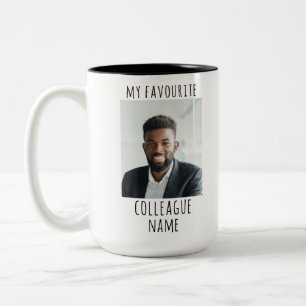 Tasse 2 Couleurs Photo et nom personnalisés Mon collègue favori