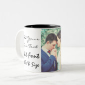 Tasse 2 Couleurs photo et texte (Devant gauche)