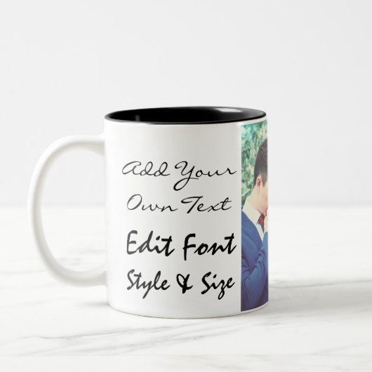 Tasse 2 Couleurs photo et texte (Gauche)