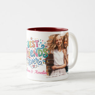 Tasse 2 Couleurs Photo et texte personnalisés, Meilleure amie pour