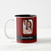 Tasse 2 Couleurs Photo faite sur commande rouge et noire (Gauche)