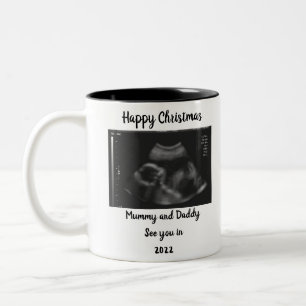 Tasse 2 Couleurs photo Grossesse Faire-part attendue parent 2022