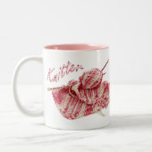 Tasse 2 Couleurs Photo Knitter rose et blanc (Gauche)
