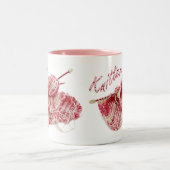 Tasse 2 Couleurs Photo Knitter rose et blanc (Centre)