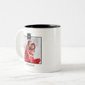 Tasse 2 Couleurs Photo Monogramme moderne (Devant gauche)