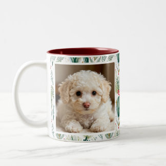 Tasse 2 Couleurs Photo &  Name Scandinavian Christmas Sage Green