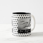 Tasse 2 Couleurs Photo noire et blanche de coutume de point de (Devant droit)