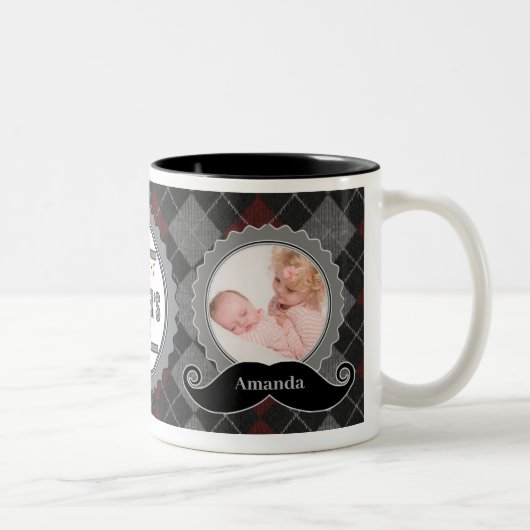 Tasse 2 Couleurs Photo Papa's 1st Father's Day Custom (Droit)