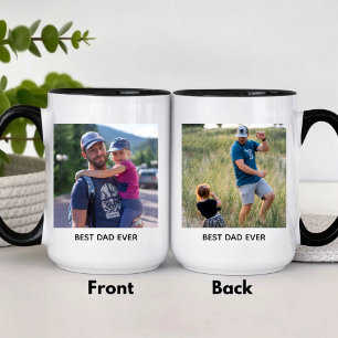Tasse 2 Couleurs Photo personnalisé Meilleur Papa du Monde