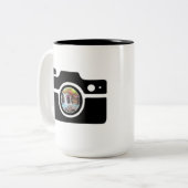 Tasse 2 Couleurs Photo personnalisée de la caméra (Devant gauche)