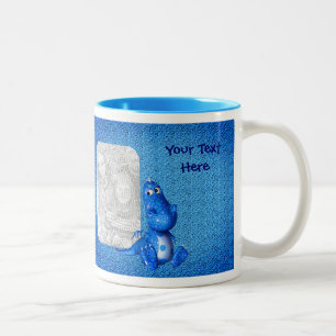 Tasse 2 Couleurs Photo personnalisée du Dragon Bleu Cute