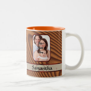 Tasse 2 Couleurs Photo personnalisée en bois de Faux