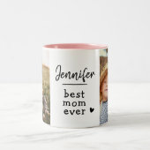 Tasse 2 Couleurs Photo personnalisée Meilleure maman Jamais Photo M (Centre)