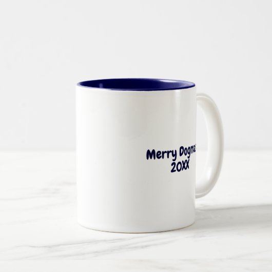 Tasse 2 Couleurs Photo personnalisée Père Noël année personnalisée (Devant droit)