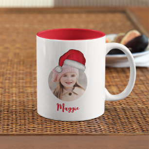 Tasse 2 Couleurs Photo personnelle de Noël gentil Père Noël