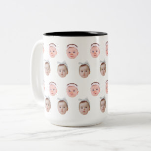 Tasse 2 Couleurs Photo Personnelle, Visage Personnalisé, Visage Per