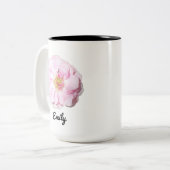 Tasse 2 Couleurs Photo rose avec nom personnalisé (Devant gauche)