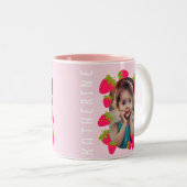 Tasse 2 Couleurs Photo rose fraise (Devant droit)