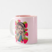 Tasse 2 Couleurs Photo rose fraise (Devant gauche)
