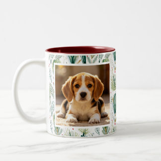 Tasse 2 Couleurs Photo Scandinavian Christmas Foliage Sage Green