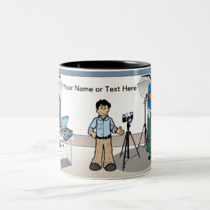 Tasse 2 Couleurs Photographe personnalisé - Dessin masculin
