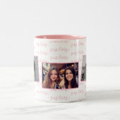 Tasse 2 Couleurs Photos personnalisées des soeurs roses (Centre)