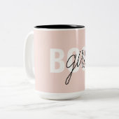 Tasse 2 Couleurs Phrase moderne Pastel Rose fille Boss Phrase (Devant gauche)