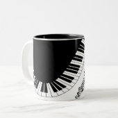 Tasse 2 Couleurs Piano Keyboard Music Design (Devant gauche)