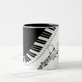 Tasse 2 Couleurs Piano Keyboard Music Design (Centre)