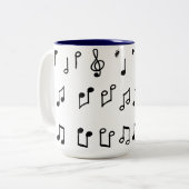 Tasse 2 Couleurs Piano Notes Instrument de musique moderne (Devant gauche)