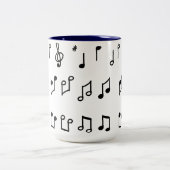 Tasse 2 Couleurs Piano Notes Instrument de musique moderne (Centre)