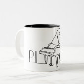 Tasse 2 Couleurs Piano pour pianiste (Devant gauche)