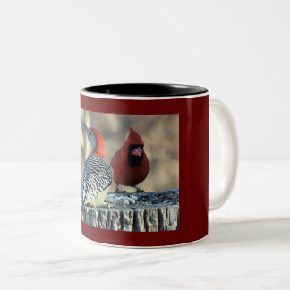 Tasse 2 Couleurs Pic à ventre rouge avec Cardinal rouge